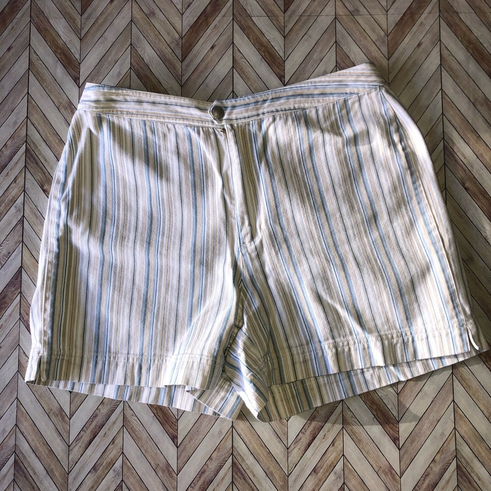 Liz Claiborne Lizwear Jeans Striped 100% Women’s Chino Shorts Size 12